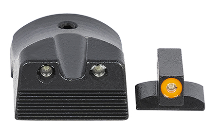 [810013522266] Meprolight USA 412183131 Hyper-Bright  Green Tritium Orange Outline Front Sight-Green Tritium Black Outline Rear Sight Kimber 1911 Slant