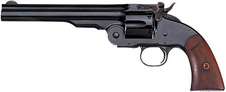 [810012512299] Taylors  &  Company 550652 Top Break Schofield 44-40 Win Caliber with 7" Barrel, 6rd Capacity Cylinder, Overall Blued Engraved Finish Steel  &  Walnut Grip