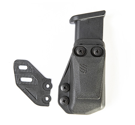 [604544673678] Blackhawk 416A03BK Stache Mag Carrier IWB Single Stack Belt Clip Mount Fits Belts 1.50" Wide Black Polymer Ambidextrous