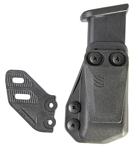 [604544673661] Blackhawk 416A02BK Stache Mag Carrier IWB Double Stack Belt Clip Mount Fits Belts 1.50" Wide Black Polymer Ambidextrous
