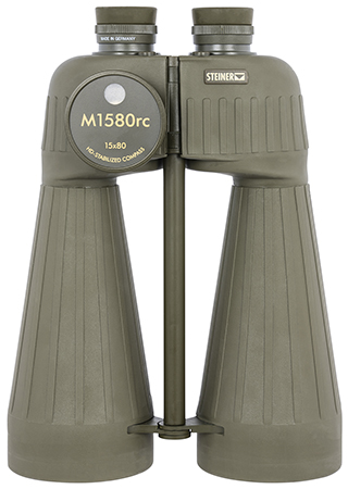 [840229102280] Steiner 2693 M1580 Reticle  &  Compass 15x80mm Range Finding Reticle Floating Prism Sports-Auto Focus, OD Green Makrolon w/Rubber Armor Features Compass