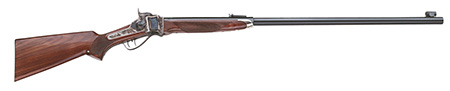 [802987400312] Taylors  &  Company 210144 1874 Sharps Long Range 45-70 Gov 1rd 34" Black Half Octagonal Barrel, Color Case Hardened Rec, Fixed Walnut Checkered Stock