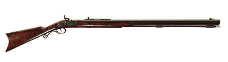 [8029874024440] Taylors  &  Company 210043 Pedersoli Hawken Missouri River 45 Cal Percussion, 30" Single Shot Blued Octagon Barrel, Color Case Hardened Steel Receiver, Fixed Maple Stock