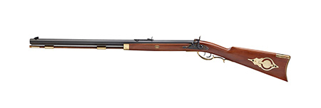 [8029874029117] Taylors  &  Company 210109 Pedersoli Hawken Target 50 Cal Percussion 28" Blued Single Shot Octagon Barrel, Color Case Hardened Steel Receiver, Fixed Walnut Stock