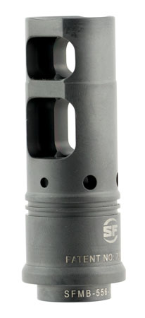 [084871324175] SureFire SFMB3383424 SOCOM Muzzle Brake Black DLC Stainless Steel with 3/4"-24 tpi Threads  &  2.60" OAL for 338 Cal AR-Platform