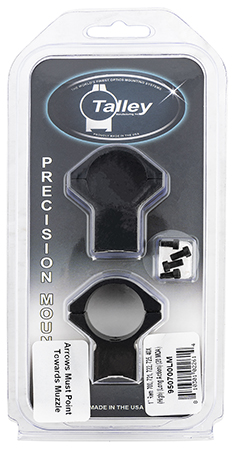 [810301022614] Talley 950700LM Scope Mount/Ring Combo  Black Anodized Aluminum 1" Tube Remington 700/721/722/725/40X High Rings Long Action 20 MOA