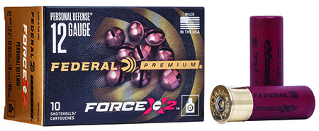[604544661262] Federal PD12FX200 Premium Force X2 12Gauge 2.75" 9Pellets 00BuckShot 10 Per Box/25 Case