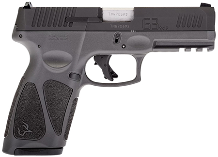 [725327625957] Taurus 1G3B941G15 G3  Full Size Frame 9mm Luger 15+1 4" Matte Stainless Steel Barrel, Matte Black Tenifer Cerakote Serrated Steel Slide, Gray Polymer Frame w/Picatinny Rail, Polymer Grip, Right Hand