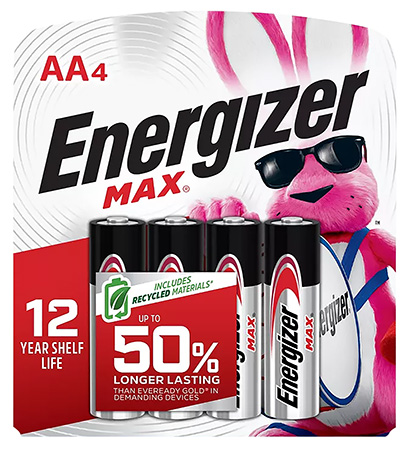 [039800011329] Energizer E91BP4 AA Max Silver 1.5V Alkaline, Qty (4) Single Pack