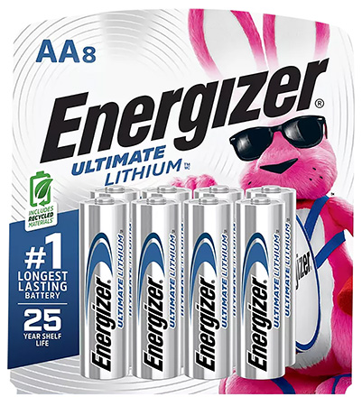 [039800062826] Energizer L91SBP8H3 AA Ultimate Lithium Silver 1.5V Lithium, Qty (8) Single Pack