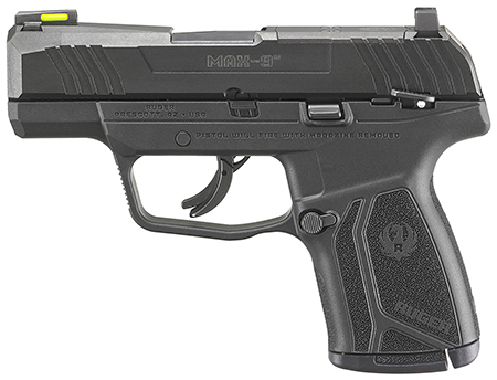 [736676035014] Ruger 3501 Max-9 Optic Ready 9mm Luger  3.20" Barrel 10+1, High Performance Glass-Filled Nylon Grip Frame, Optic Cut Through-Hardened Steel Slide, Manual Safety
