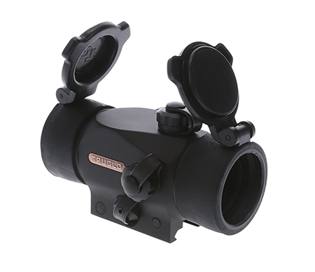 [788130016220] TruGlo TG-TG8230B Triton  Black Anodized 1x 30mm 5 MOA Illuminated Tri-Color Dot Reticle Clamshell Packaging