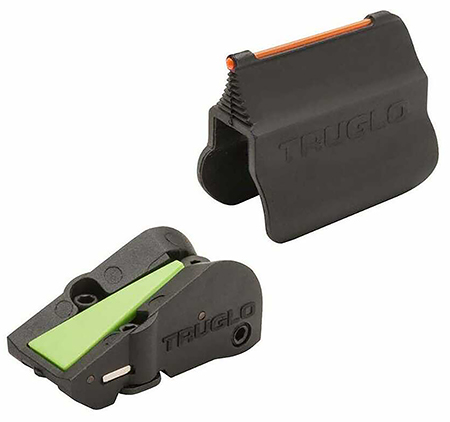 [788130024133] TruGlo TGTG940 F.A.S.T. Universal Shotgun Sights  Black | Red Fiber Optic Front Sight | Green Ramp Rear Sight