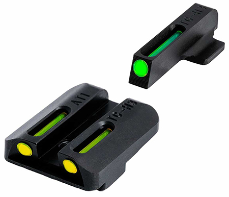 [788130019528] TruGlo TGTG131NT2Y TFO  Green/Tritium/Fiber Optic Front Sight-Yellow/Tritium/Fiber Optic Rear Sight 1911 Government