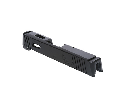 [788130032244] Rival Arms RA-RA10P002A Precision Slide  with Front/Rear Serrations  &  RMS Cuts QPQ Black 416R Stainless Steel for Sig P365