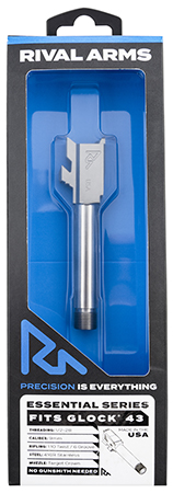 [788130031117] Rival Arms RARA22G302D Essential V2 Drop-In Barrel 9mm Luger 3.41" Stainless Steel Finish  &  Material with Threading for Glock 43