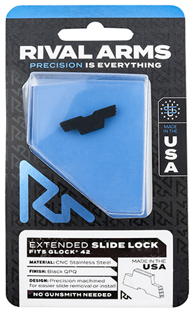 [788130030400] Rival Arms RARA80G004A Slide Lock  Extended Glock 42 Black QPQ Stainless Steel
