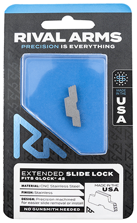 [788130030417] Rival Arms RARA80G004D Slide Lock  Extended Polished Stainless for Glock 42
