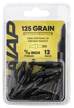 [888151023433] NAP NAP60P3DP1132X 3D Practice Points Field Tips Fixed 125 GR Black/ 12 Pack