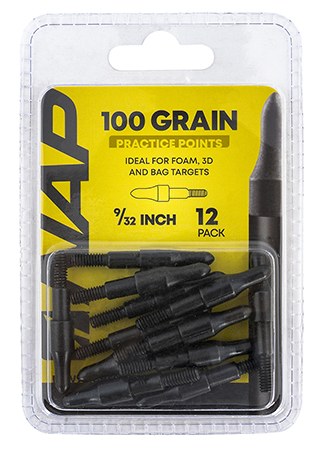 [888151019900] NAP NAP60P3DP932 3D Practice Points Field Tips Fixed 100 Gr Black/ 12 Pack