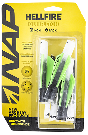 [033576600350] NAP NAP60035 Quickfletch Hellfire Fletching White Green/ 6 Pack