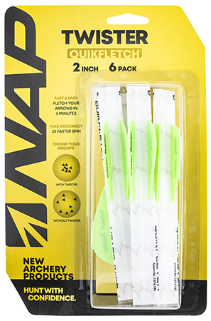 [033576606383] NAP NAP60638 Quickfletch Twister Fletching White Green/ 6 Pack