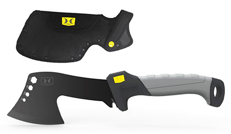 [888151029688] Hawk HWKHATCH Hatchet  2.50" Stainless Steel Axe Style Blade w/Black TiNi Finish, Black/Gray GRN w/Rubber Overlay Handle, 9.46" Long