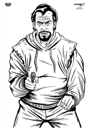 [029057370164] Birchwood Casey 37016 EZE-Scorer  Bad Guy Silhouette Paper Target 23" x 35" 100 Per Pkg