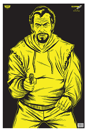 [029057370362] Birchwood Casey 37036 EZE-Scorer  Silhouette Paper Hanging 23" x 35" Black/Yellow 100 Per Pkg