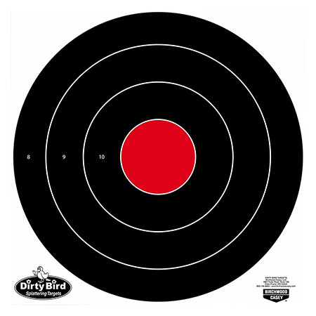 [029057351811] Birchwood Casey 35181 Dirty Bird  Bullseye Tagboard Target 17.25" 100 Per Pkg