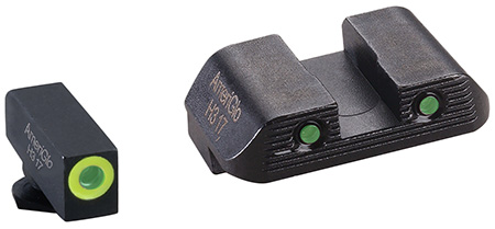 [644406911371] AmeriGlo GL822 Trooper Sight Set for Glock  Green Tritium LumiGreen Outline Front Sight-Green Tritium Black Outline Rear Sight