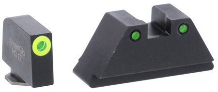 [644406907008] AmeriGlo GL252 Optic Compatible Sight Set for Glock  XL Tall Green Tritium LumiGreen Outline Front Sight-Green Tritium Black Outline Rear Sight