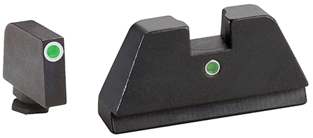 [644406910954] AmeriGlo GL191 Optic Compatible Sight Set for Glock  XL Tall Green Tritium White Outline Front Sight-Green Tritium  Rear Sight