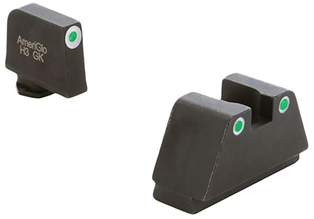 [644406908241] AmeriGlo GL330 Optic Compatible Sight Set for Glock  2XL Tall Green Tritium White Outline Front Sight-Green Tritium White Outline Rear Sight