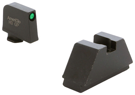 [644406911449] AmeriGlo GL810 Optic Compatible Sight Set for Glock  2XL Tall Green Tritium Black Outline Front Sight-Black Rear Sight