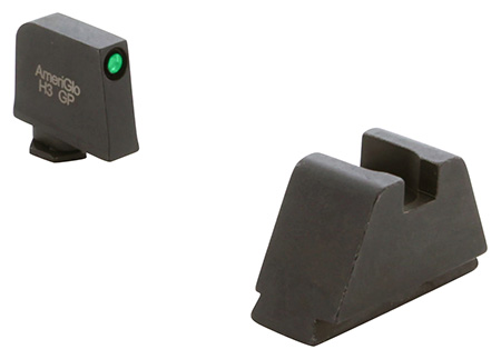 [644406911463] AmeriGlo GL811 Optic Compatible Sight Set for Glock  3XL Tall Green Tritium Black Outline Front Sight-Black Rear Sight