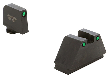 [644406911470] AmeriGlo GL815 Optic Compatible Sight Set for Glock  3XL Tall Green Tritium Black Outline Front Sight-Green Tritium Black Outline Rear Sight
