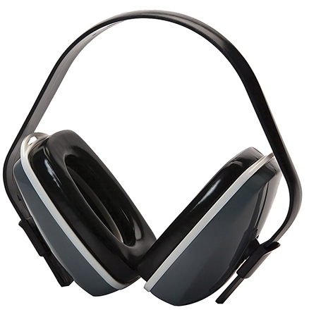 [814992004355] Pyramex PM2010 Ear Muff  Foam 22 dB Over the Head Gray/Black Adult 1 Pair