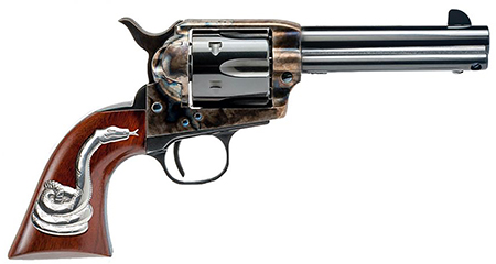 [844234128648] Cimarron MP410SSI01 Man With No Name  45 Colt (LC) 6rd 4.75" Blued Barrel  &  Cylinder Color Case Hardened Steel Frame with Walnut Grip with Integrated Snake