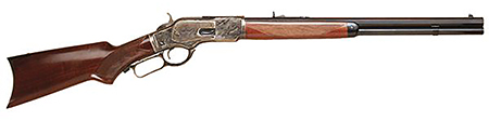 [814230010087] Cimarron CA213 1873 Short Deluxe Full Size 38 Special/357 Mag 10+1, 20" Blued Octagon Steel Barrel, Color Case Hardened Steel Receiver, Walnut Fixed Pistol Grip Stock, Right Hand