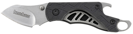 [087171044514] Kershaw 1025X Cinder  1.40" Folding Drop Point Plain Stonewashed 3Cr13MoV SS Blade Black Glass-Filled Nylon Handle Includes Key Ring