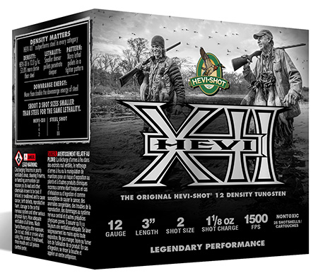 [816383004272] HEVI-Shot HS51302 HEVI-XII  12Gauge 3" 1 1/8oz Tungsten 2Shot 25 Per Box/10 Case