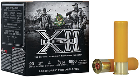 [816383004319] HEVI-Shot HS52204 HEVI-XII  20Gauge 3" 7/8oz Tungsten 4Shot 25 Per Box/10 Case