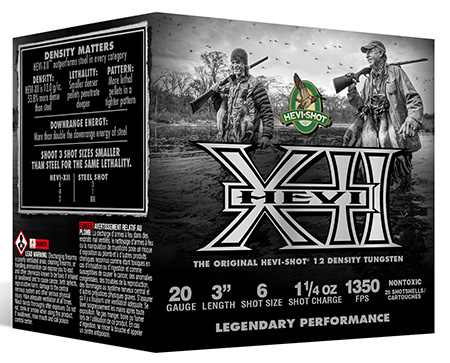 [816383004357] HEVI-Shot HS53206 HEVI-XII  20Gauge 3" 1 1/4oz Tungsten 6Shot 25 Per Box/10 Case