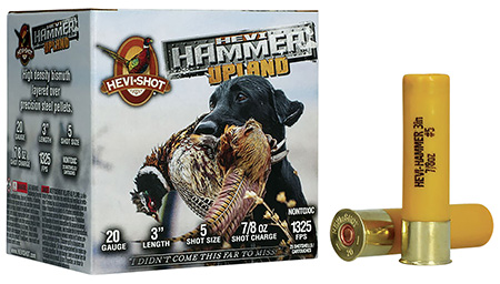 [816383004210] HEVI-Shot HS29225 HEVI-Hammer Upland 20Gauge 3" 7/8oz Steel/Bismuth 5Shot 25 Per Box/10 Case