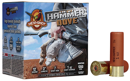 [816383004227] HEVI-Shot HS29137 HEVI-Hammer Dove 12Gauge 3" 1oz Steel/Bismuth 7Shot 25 Per Box/10 Case