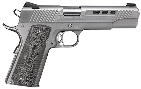 [810035752429] Diamondback DB1911SS 1911 Limited Edition 45 ACP 8+1 5" Stainless Match Grade Barrel, Ported/Serrated Stainless Steel Slide  &  Frame w/Beavertail, Black G10 Grip