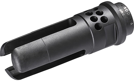 [084871324632] SureFire WARCOMP7625824 Warcomp QD Flash Hider 30 Cal (7.62mm) 5/8"-24 tpi, Open Tine 3-Prong, Ported Black Stainless Steel for AR/M4-Platform (SOCOM Suppressor Compatible)