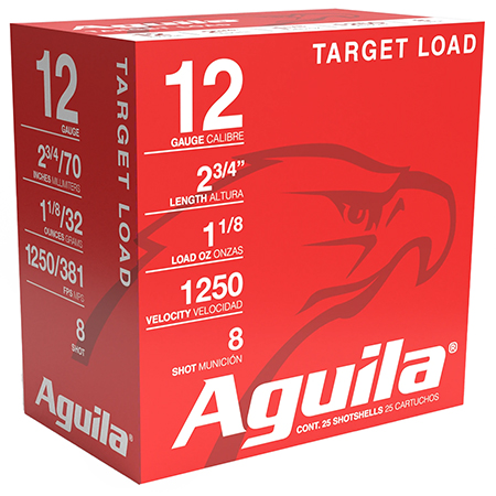 [640420006062] Aguila 1CHB1348 Target Load Competition 12Gauge 2.75" 1 1/8oz 8Shot 25 Per Box/10 Case