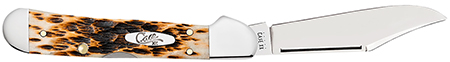 [021205001333] Case 00133 CopperLock  Mini 2.72" Folding Clip Point Plain Mirror Polished Tru-Sharp SS Blade/Peach Seed Jigged Amber Bone Handle